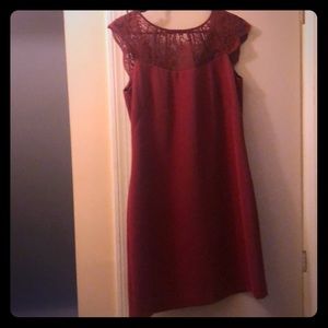 White House Black Market Dark Red Lace Shift